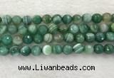 CAA2281 15.5 inches 12mm faceted round banded agate beads