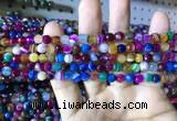 CAA2292 15.5 inches 4mm faceted round banded agate beads