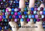 CAA2294 15.5 inches 8mm faceted round banded agate beads