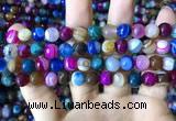 CAA2295 15.5 inches 10mm faceted round banded agate beads