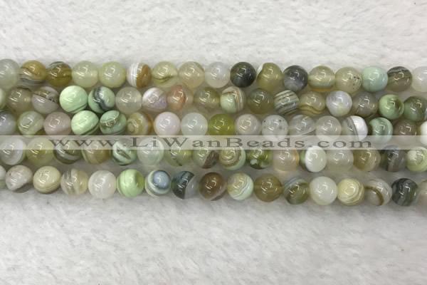 CAA2309 15.5 inches 6mm round banded agate gemstone beads