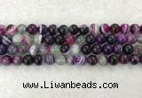 CAA2323 15.5 inches 10mm round banded agate gemstone beads