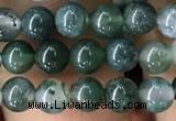 CAA2356 15.5 inches 4mm round moss agate beads wholesale