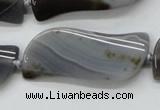 CAA236 15.5 inches 18*46mm marquise grey line agate beads