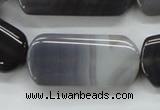 CAA238 15.5 inches 20*40mm rectangle grey line agate beads