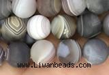 CAA2391 15.5 inches 4mm round matte Botswana agate beads wholesale