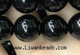 CAA2406 15.5 inches 12mm round black agate beads wholesale