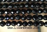 CAA2413 15.5 inches 2mm faceted round black agate beads wholesale