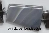 CAA242 15.5 inches 30*40mm trapezoid grey line agate beads