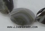 CAA247 15.5 inches 22*32mm faceted oval grey line agate beads