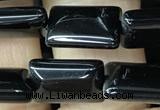 CAA2565 15.5 inches 8*12mm rectangle black agate beads wholesale