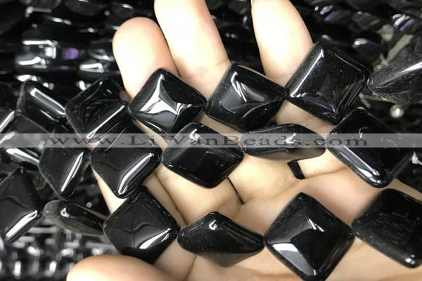 CAA2577 15.5 inches 20*20mm diamond black agate beads wholesale