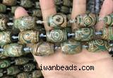 CAA2669 15.5 inches 13*22mm - 15*23mm drum tibetan agate dzi beads