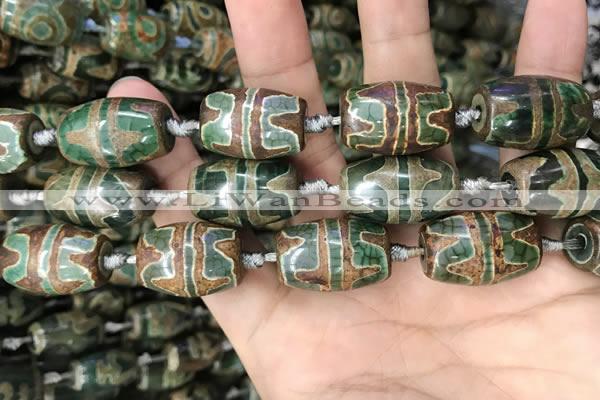 CAA2670 15.5 inches 13*22mm - 15*23mm drum tibetan agate dzi beads