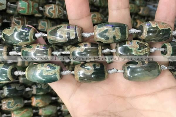 CAA2671 15.5 inches 13*22mm - 15*23mm drum tibetan agate dzi beads