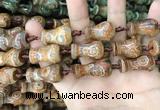 CAA2677 15.5 inches 15*23mm - 16*28mm vase-shaped tibetan agate dzi beads