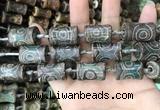 CAA2681 15.5 inches 12*18mm - 13*24mm bone tibetan agate dzi beads