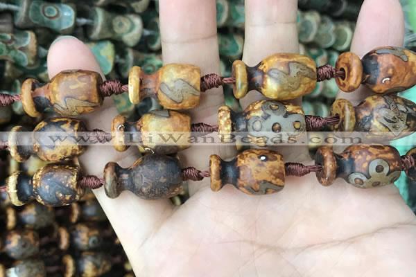 CAA2683 15.5 inches 13*18mm - 13*22mm vase-shaped tibetan agate dzi beads