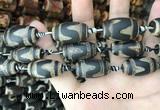 CAA2685 15.5 inches 13*25mm - 16*26mm drum tibetan agate dzi beads