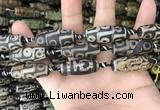 CAA2689 15.5 inches 12*30mm - 14*30mm rice tibetan agate dzi beads