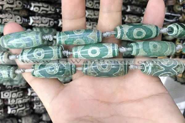 CAA2691 15.5 inches 12*30mm - 14*30mm rice tibetan agate dzi beads