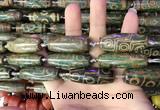 CAA2696 15.5 inches 14*38mm - 16*43mm rice tibetan agate dzi beads