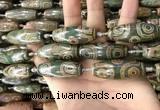 CAA2705 15.5 inches 14*38mm - 16*43mm rice tibetan agate dzi beads