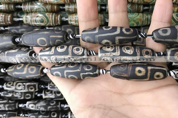 CAA2708 15.5 inches 14*38mm - 16*43mm rice tibetan agate dzi beads