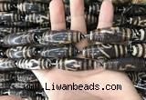 CAA2716 15.5 inches 14*38mm - 16*43mm rice tibetan agate dzi beads