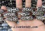 CAA2728 15.5 inches 10*28mm - 11*30mm rice tibetan agate dzi beads