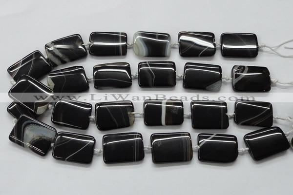 CAA273 15.5 inches 20*40mm rectangle black line agate beads