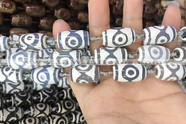 CAA2741 15.5 inches 14*21mm - 16*22mm drum tibetan agate dzi beads