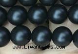 CAA2762 15.5 inches 6mm round matte black agate beads wholesale