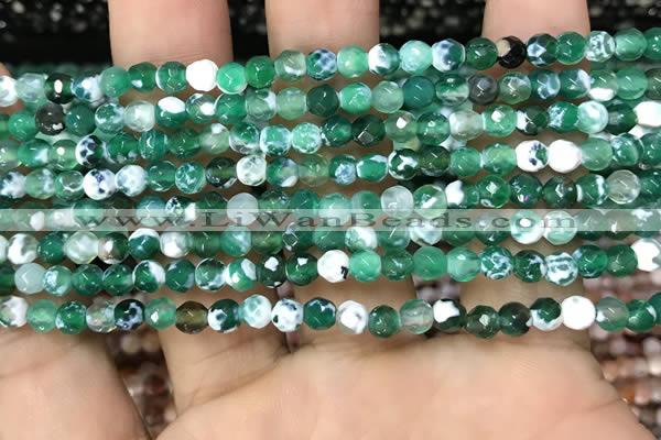 CAA2812 15 inches 4mm faceted round fire crackle agate beads wholesale