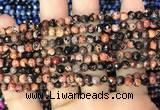 CAA2820 15 inches 4mm faceted round fire crackle agate beads wholesale