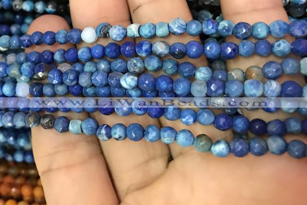 CAA2828 15 inches 4mm faceted round fire crackle agate beads wholesale