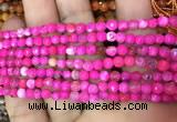 CAA2831 15 inches 4mm faceted round fire crackle agate beads wholesale