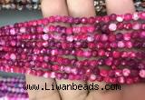 CAA2832 15 inches 4mm faceted round fire crackle agate beads wholesale