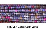 CAA2885 15 inches 6mm faceted round fire crackle agate beads wholesale