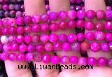 CAA2894 15 inches 6mm faceted round fire crackle agate beads wholesale