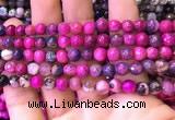 CAA2895 15 inches 6mm faceted round fire crackle agate beads wholesale