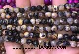 CAA2898 15 inches 6mm faceted round fire crackle agate beads wholesale