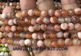 CAA2920 15 inches 6mm faceted round fire crackle agate beads wholesale