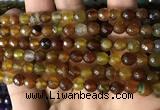 CAA2928 15 inches 6mm faceted round fire crackle agate beads wholesale