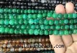 CAA2967 15 inches 8mm faceted round fire crackle agate beads wholesale