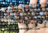 CAA2970 15 inches 8mm faceted round fire crackle agate beads wholesale