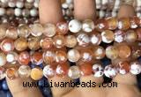 CAA2982 15 inches 8mm faceted round fire crackle agate beads wholesale