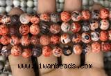 CAA2992 15 inches 8mm faceted round fire crackle agate beads wholesale