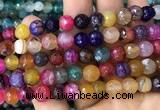 CAA3007 15 inches 8mm faceted round fire crackle agate beads wholesale