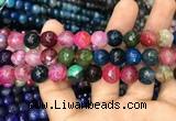 CAA3048 15 inches 10mm faceted round fire crackle agate beads wholesale